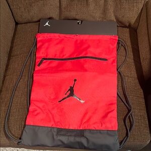 Nike Red and Black Jordan Sporty String Backpack.